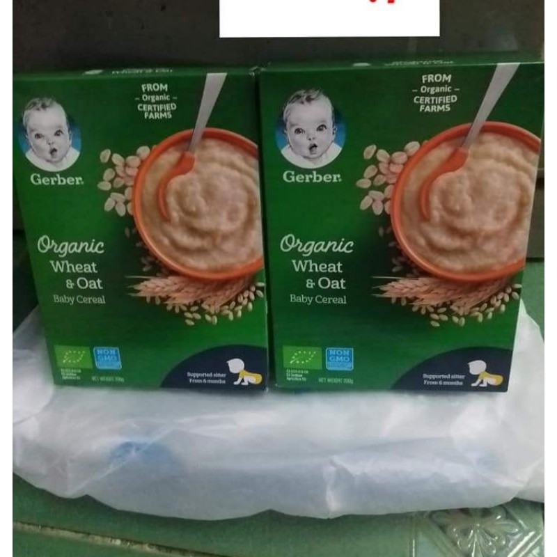 Bột ăn dặm Gerber Organic lúa mì yến mạch 200g.