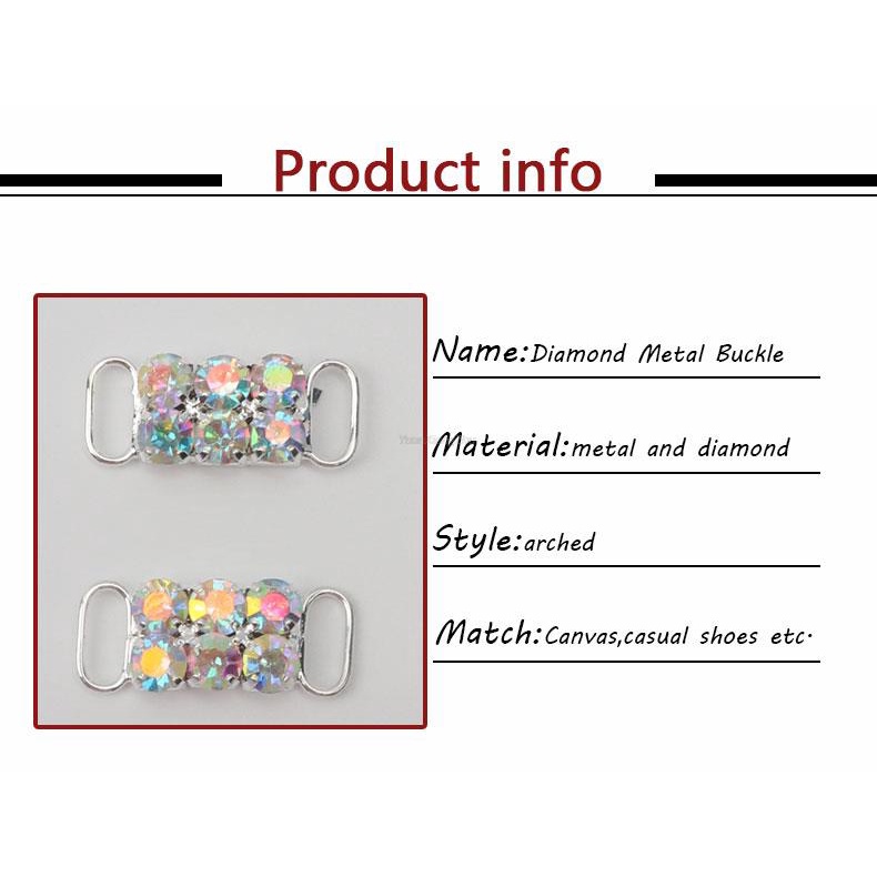 Set 2 Phụ Kiện Trang Trí Giày Hình Chiếc Giày Đính Đá Nhân Tạo Nhiều Màu Sắc DIY