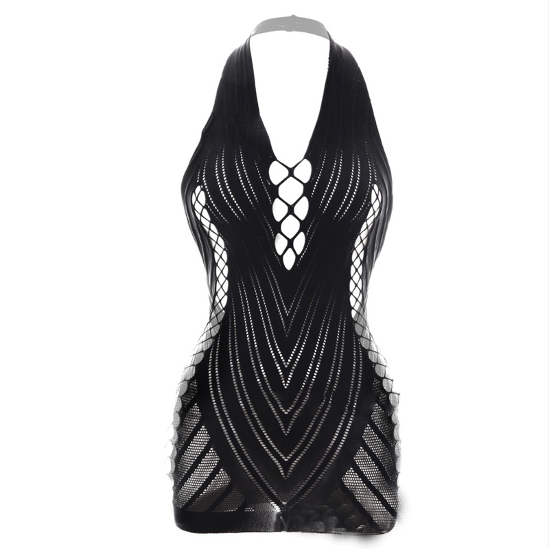 Đầm Lưới Cổ Chữ V Khoét Sâu Hở Lưng Quyến Rũ Cho Nữ