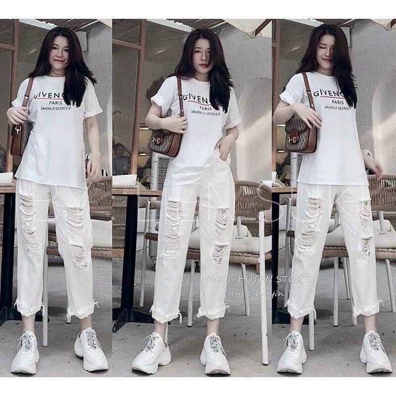 Bagy trắng rách gối to