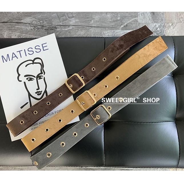 Thắt lưng nhung đơn giản phong cách cổ điển thời trang