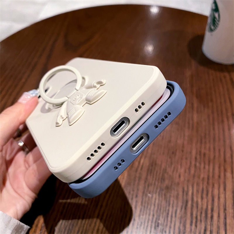 Ốp Điện Thoại Silicon Phối Nhung Hình Phi Hành Gia Cho iphone 11 pro max 12/13 pro max Xs max XR 7plus/8plus se2020