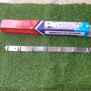 Móc treo quần áo 7 mấu inox đặc tặng kèm phụ kiện ốc vít.