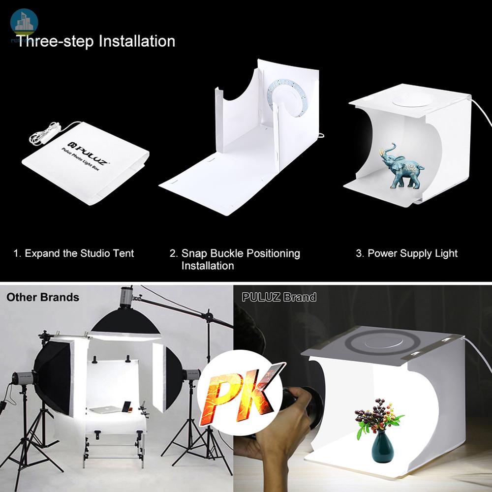 MI   PULUZ Foldable Photo Studios Box Photographing Tent Light Box Mini Portable Folding Photography Lighting Kit with 6 Colors Backdrops