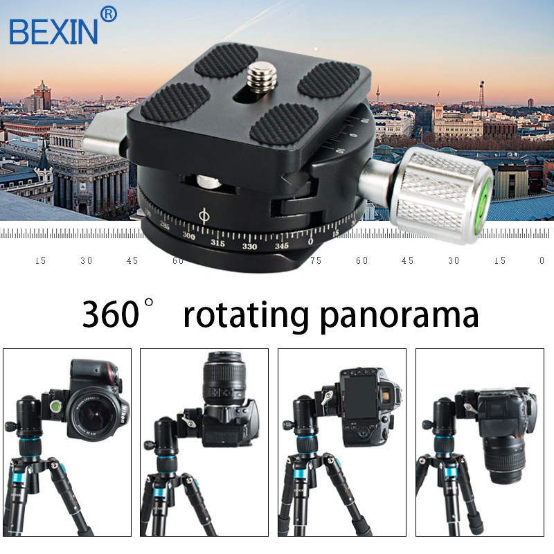 BEXIN QJ07 Quick Release Clamp Camera Mount Clip Tripod Plate Adapter 360 Rotate Panoramic Clamp For DSLR Camera