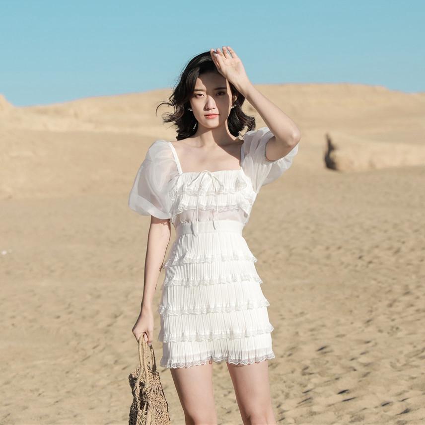 Đầm Nữ Tay Ngắn Cổ Vuông Thời Trang Quyến Rũ | BigBuy360 - bigbuy360.vn