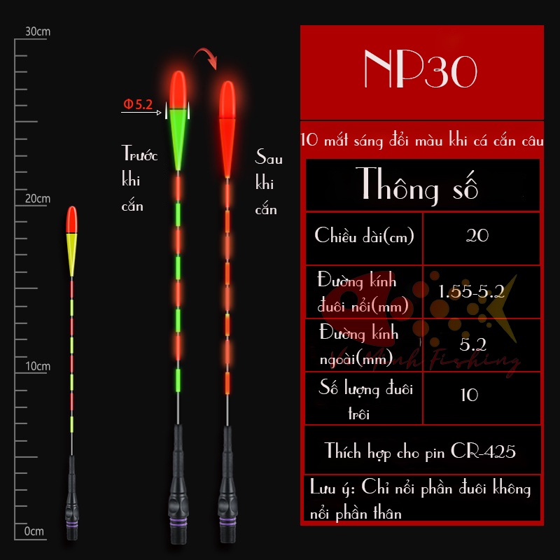 Ngọn Phao Đèn Câu Đài Ngày Đêm Đổi Màu Cảm Ứng Thông Minh. Ngọn Phao Câu Cá Săn Hàng Cao Cấp