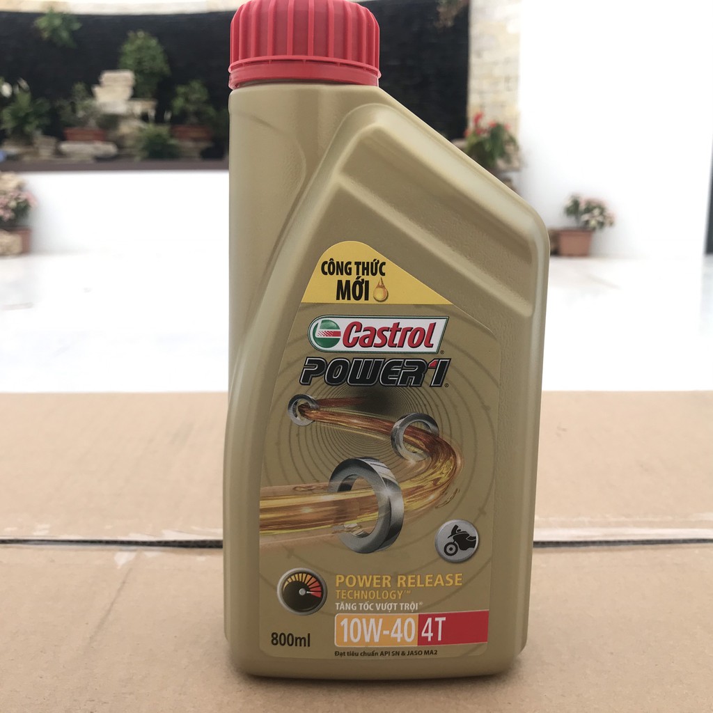 Dầu nhớt xe số Castrol Power 1 10W40 4T 800ml - 1L