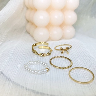 Set nhẫn 5 món kiểu mảnh dễ thương Littlethings.sg