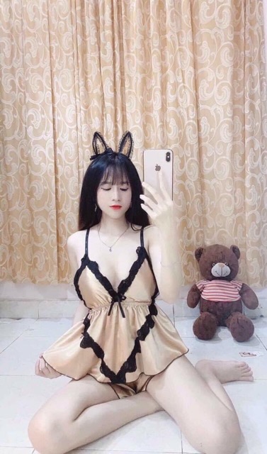 [Mã WA1606 giảm 15% đơn 99k] [SALE 30%] Đồ ngủ sexy lụa ren trái tim có mút | BigBuy360 - bigbuy360.vn