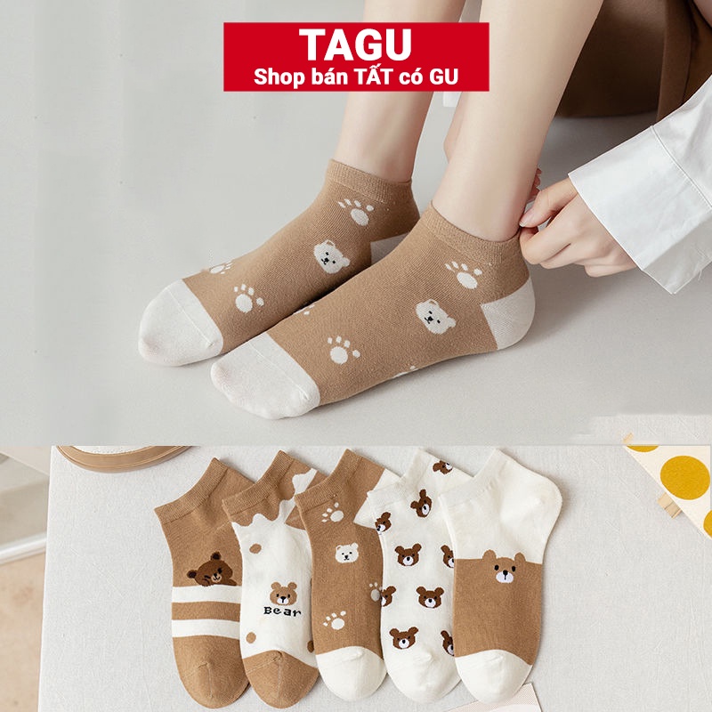 Tất vớ nữ nam cổ ngắn trắng giấy lười dễ thương hàn quốc đẹp TAGU chân thấp nhún đủ màu trơn đen, đỏ, vàng, xám, xanh