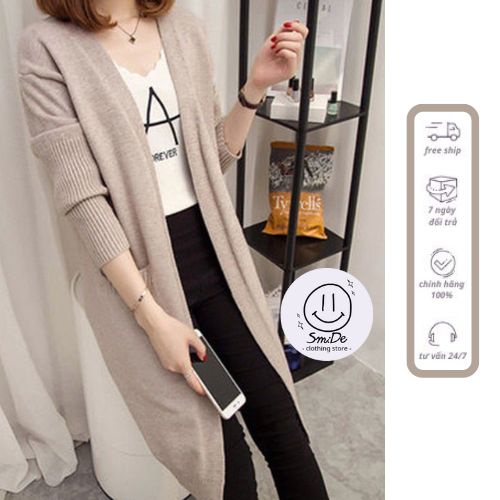 Áo Khoác Len  Choàng Cardigan dáng dài Tay dài | Smide Clothing