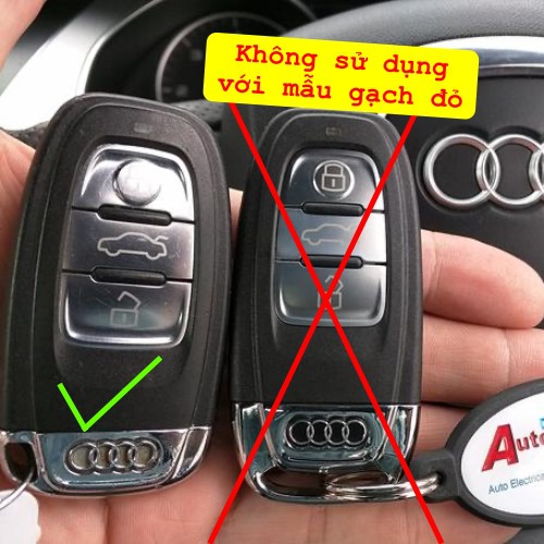 Bao da chìa khoá Audi A3, A4, A5, A6, A8, A4L, A6L, Q5, Q7 handmade da thật 002