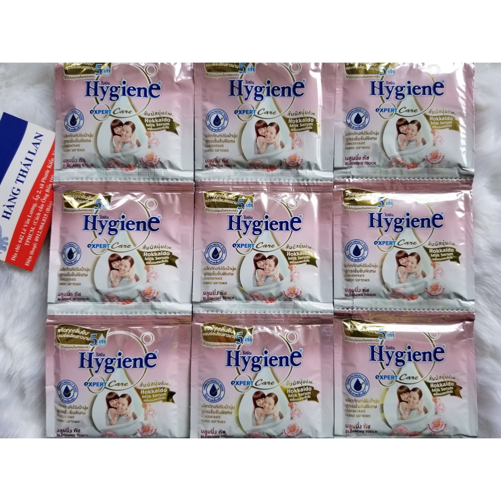 Nước xả Hygiene Thái Lan- Nước xả vải siêu đậm đặc dây 12 gói