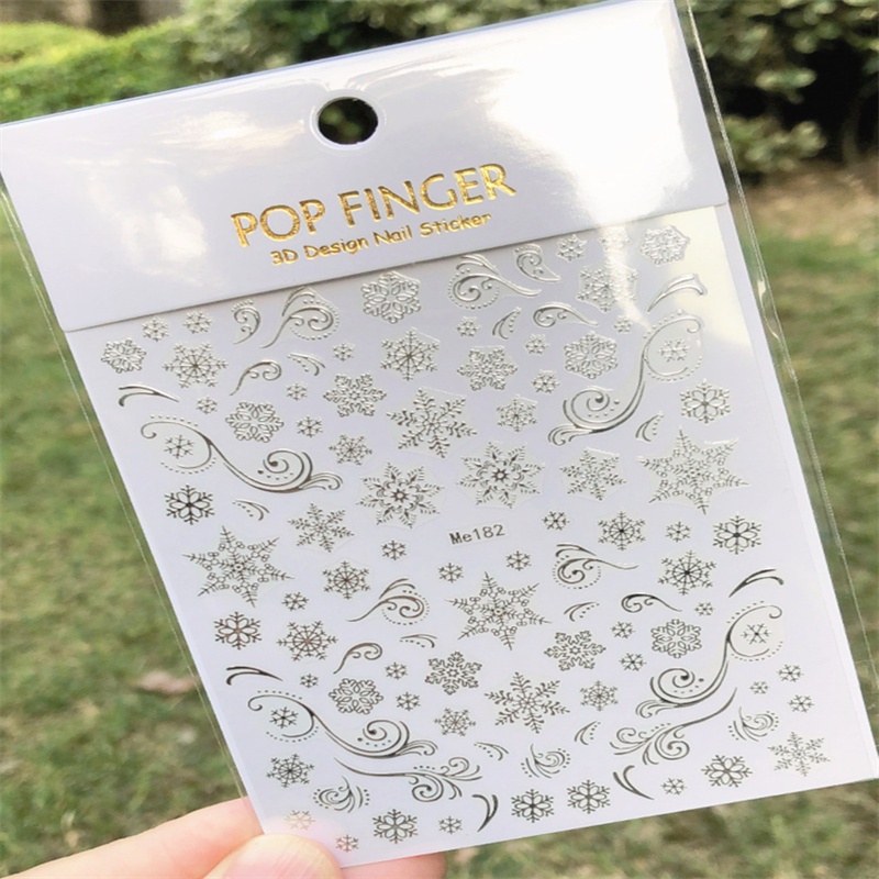 1 Miếng Dán Trang Trí Móng Tay Hình Bông Tuyết Lấp Lánh Me180-197