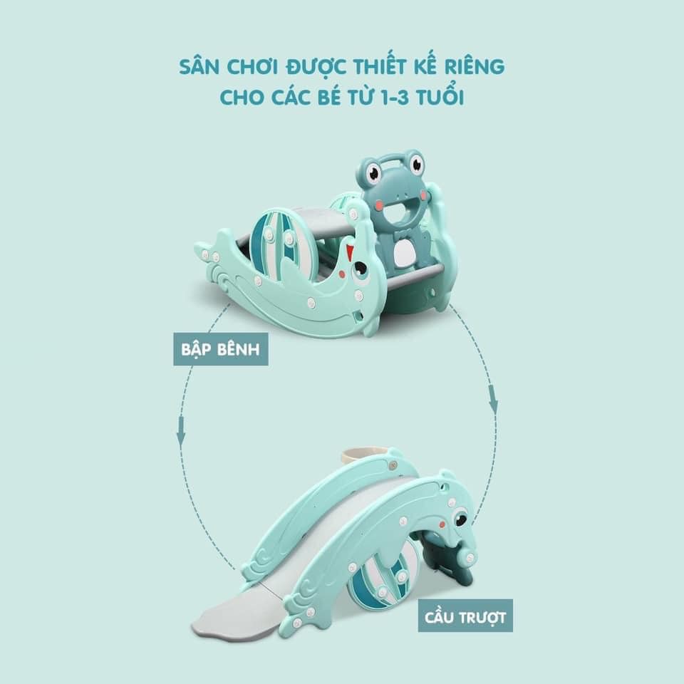 Bộ cầu trượt bập bênh 2 trong 1