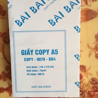 (Shopee Siêu Rẻ) Giấy A5 Bãi bằng 70 gms