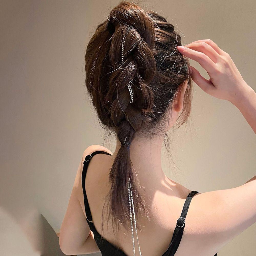 Dây Cột Tóc Đính Đá Nhiều Màu Sắc Thời Trang Xinh Xắn Cho Nữ Giá Đỡ