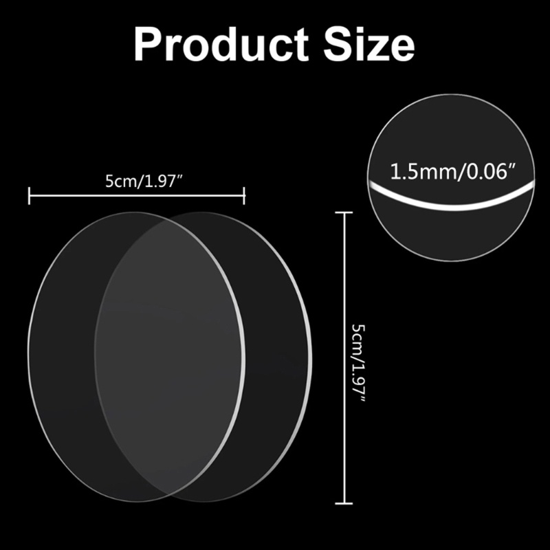 Set 25 Đĩa Tròn Acrylic Trong Suốt 2inch Làm Móc Khóa DIY