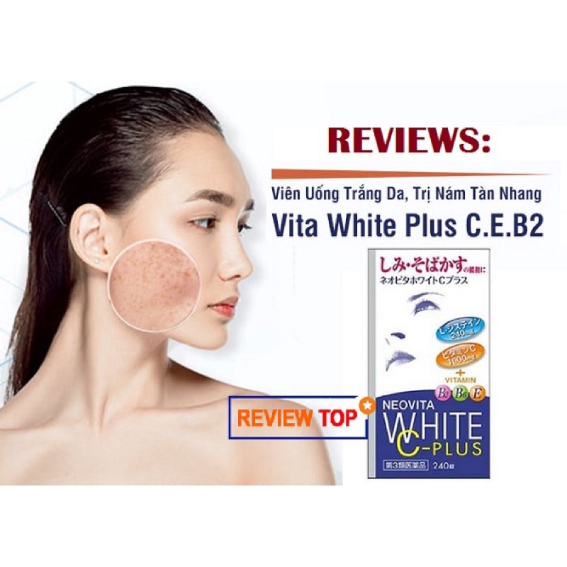 Viên uống trắng da, mờ thâm nám Vita White Plus 240 viên Nhật Bản Chính Hãng