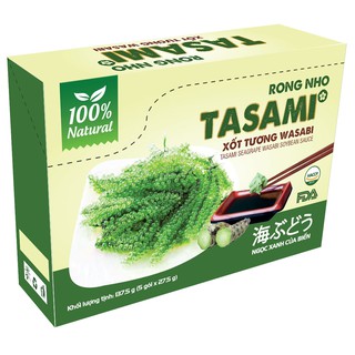 [KÈM SỐT TƯƠNG WASABI] Hộp 137,5gram 5 Gói Rong Nho Tách Nước Tasami Công Nghệ Tách Nước Tiêu Chuẩn Nhật Bản (27,5g/gói)