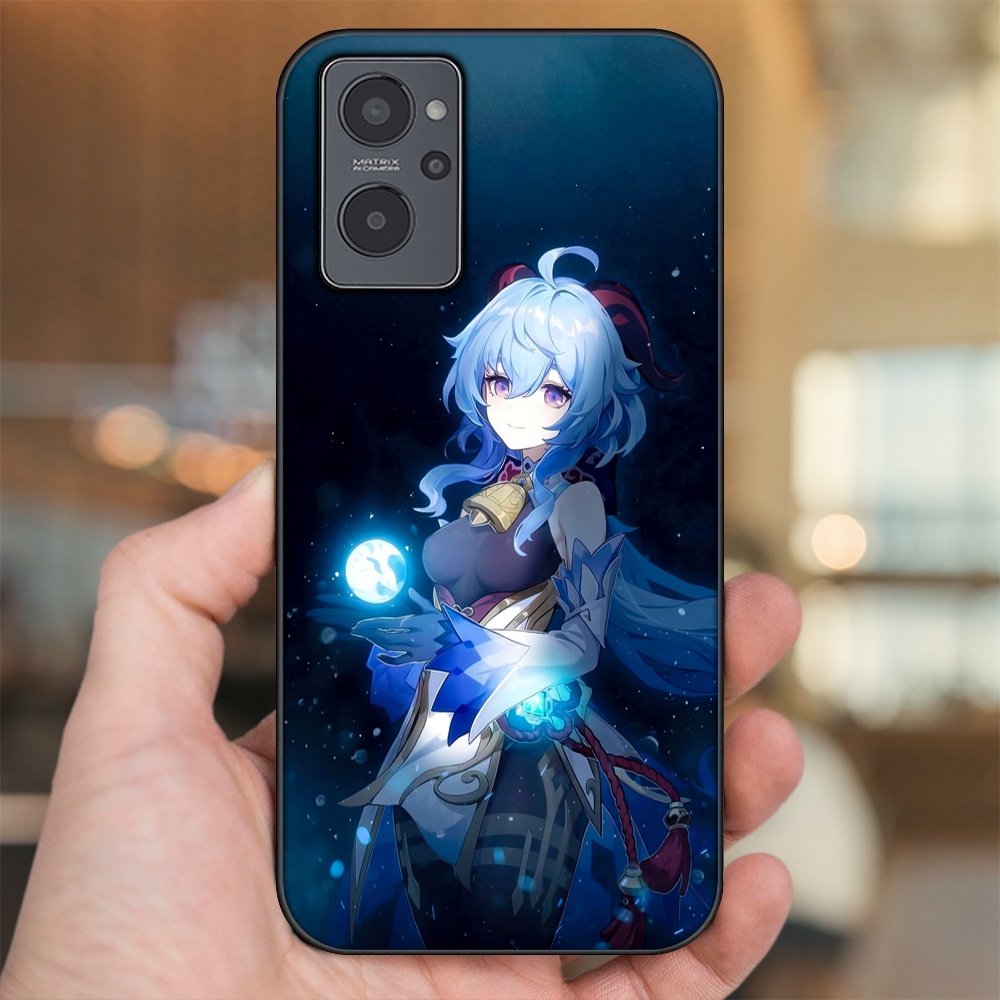 Ốp lưng Realme 9i viền đen in hình Ganyu Genshin Impact