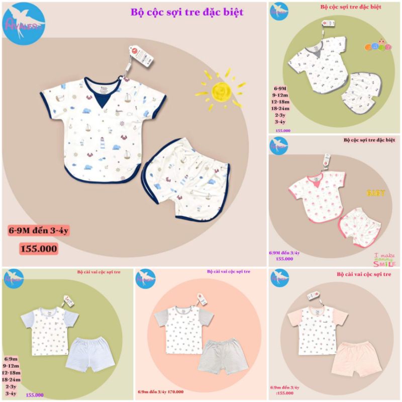 Bộ cộc tay avaler họa tiết đủ size cho bé trai và gái mã 155