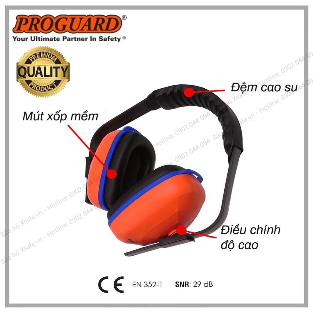 Chụp tai chống ồn Proguard PC03EM siêu nhẹ Độ giảm ồn 29dB điều chỉnh theo cỡ đầu - phone chống ồn bảo vệ tai