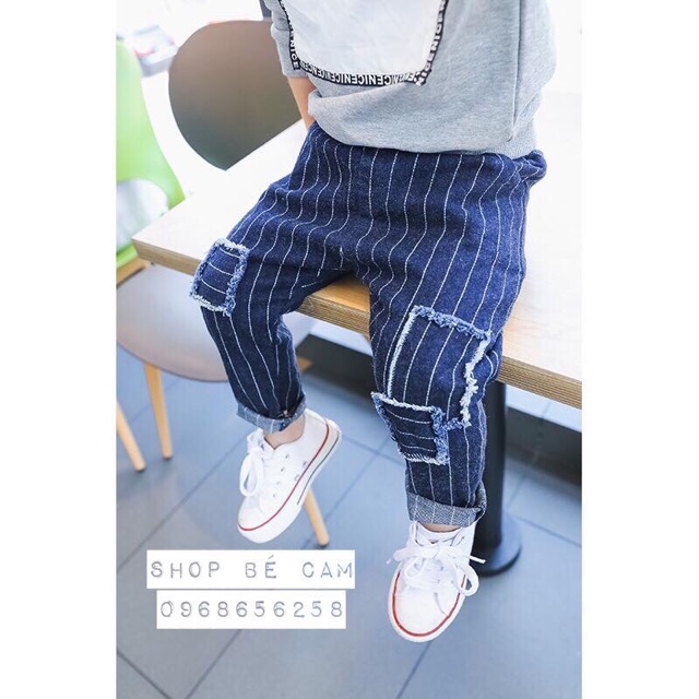 Quần bò sọc cho bé trai