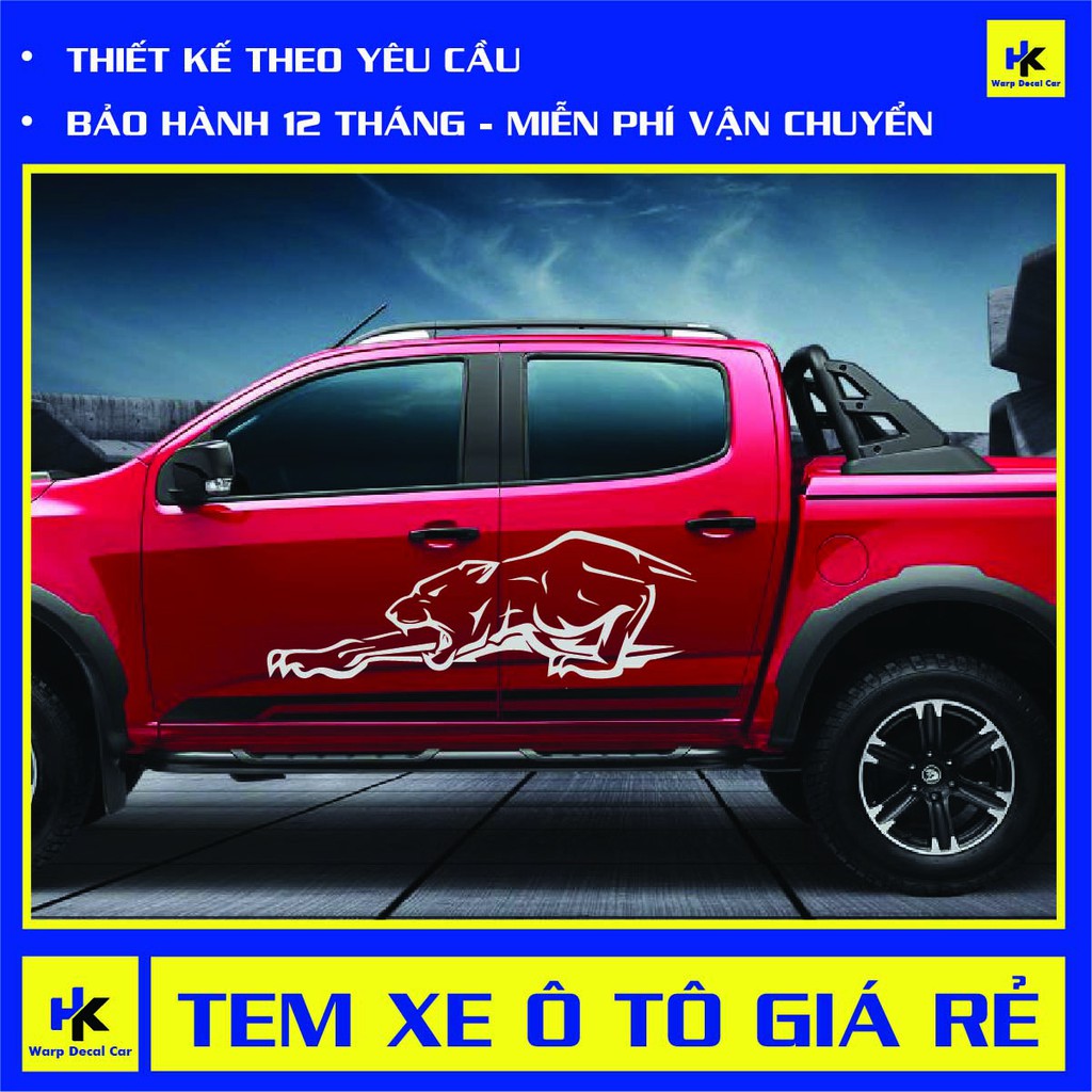 Tem dán 2 bên sườn xe kiểu dáng độc đáo - tem xe ô tô giá rẻ hà nội