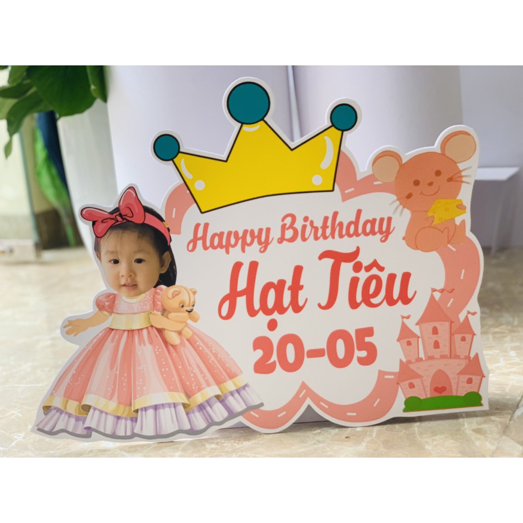 Combo bé gái MX020 ⚡️𝐌𝐈𝐄̂̃𝐍 𝐏𝐇𝐈́ 𝐒𝐇𝐈𝐏⚡️ chibi, bảng tên, welcome sinh nhật, trang trí sinh nhật bàn tiệc thiết kế riêng