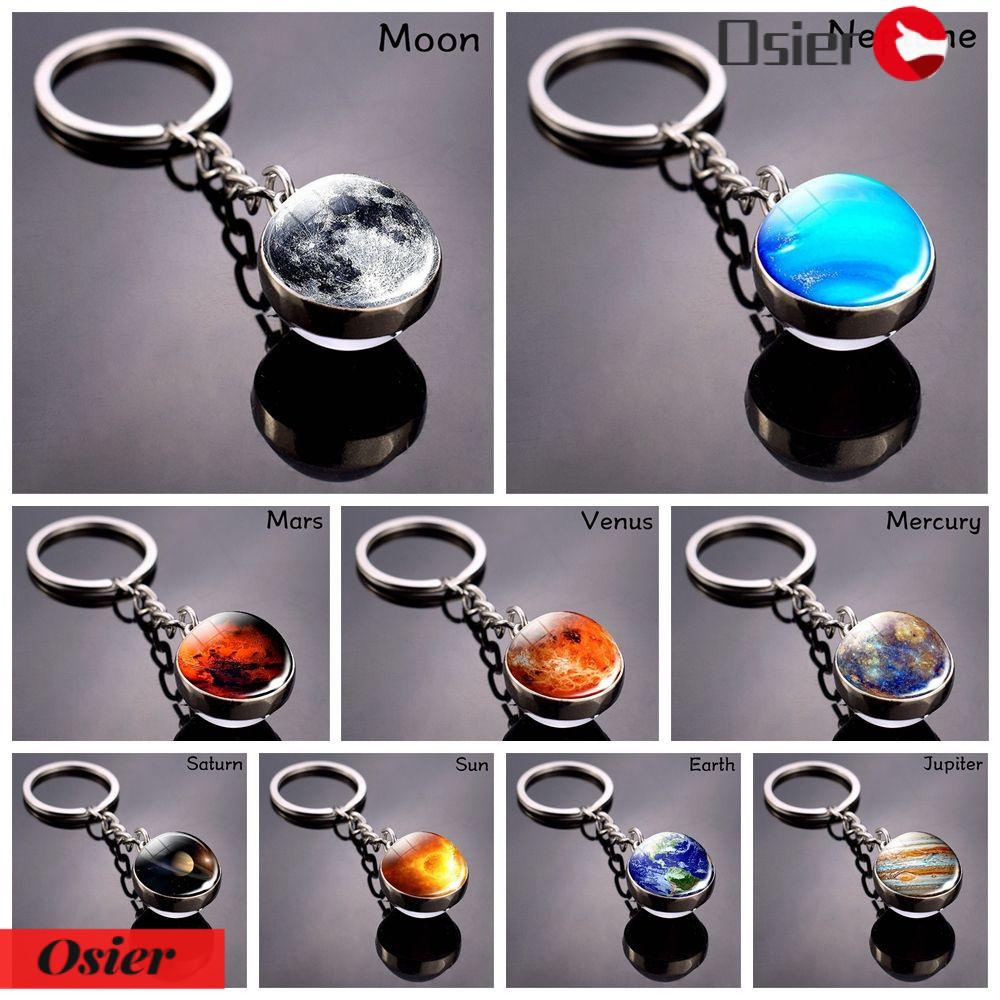 Osier1 Móc Khóa Mặt Hình Vòm Galaxy Quả Cầu Thủy Tinh Thời Trang Độc Đáo