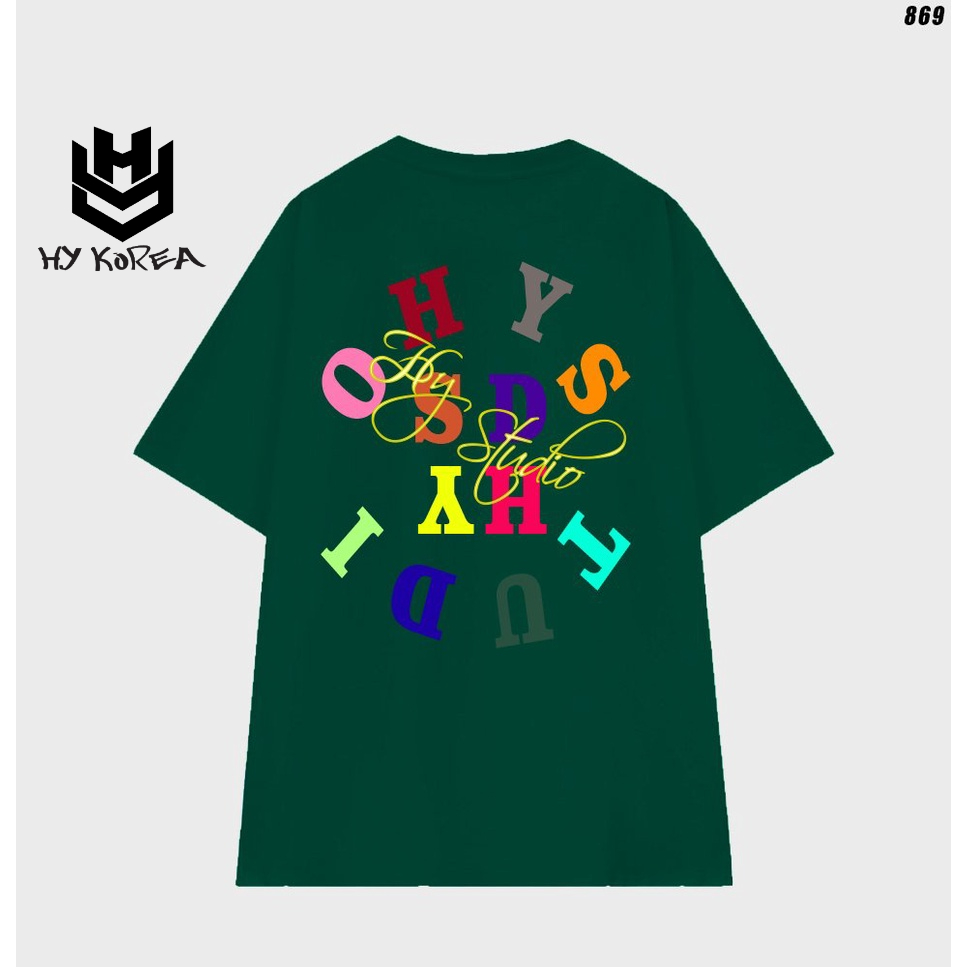 Áo thun form rộng nam nữ tay lỡ HY STUDIO Màu sắc 869