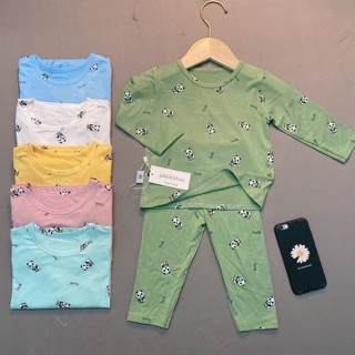 Bộ dài tay cạp thun lạnh Peekaboo in hoạ tiết gấu trúc