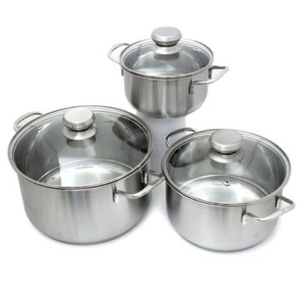 Bộ nồi Fivestar 3 chiếc vung inox và vung kính