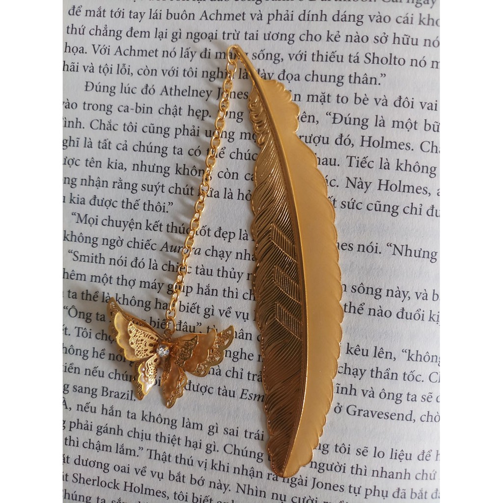 Kẹp sách bookmark dạ quang - Lông vũ + bướm, chuồn chuồn