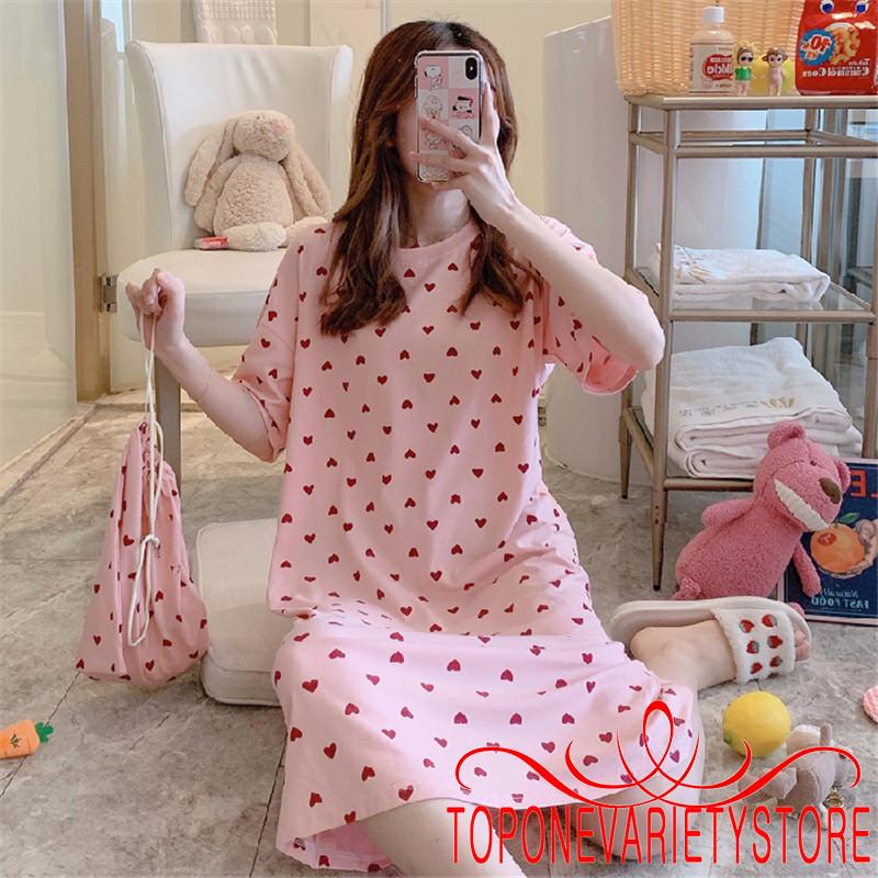 Đầm Ngủ Ngắn Tay In Họa Tiết Dễ Thương Cho Nữ | BigBuy360 - bigbuy360.vn