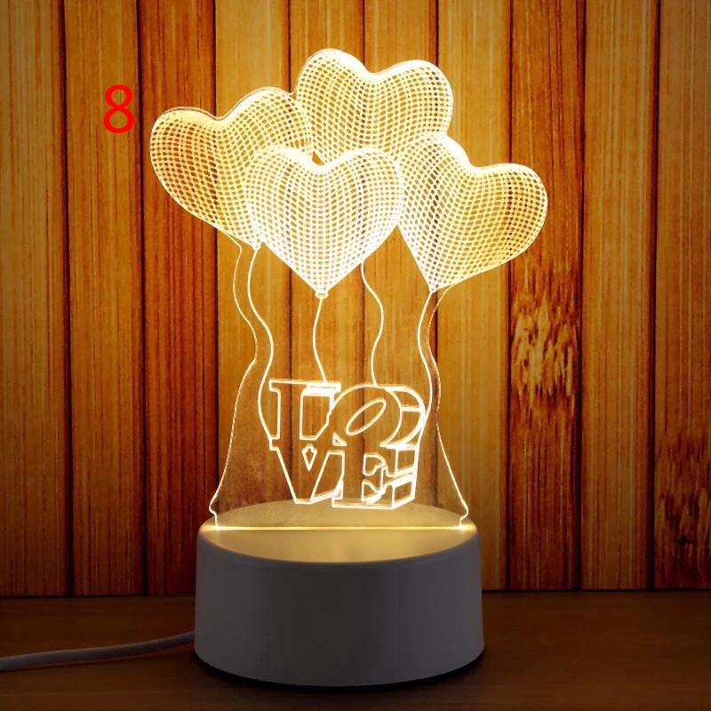 Đèn LED tạo hình 3D nhiều màu sắc chất liệu acrylic kèm phụ kiện