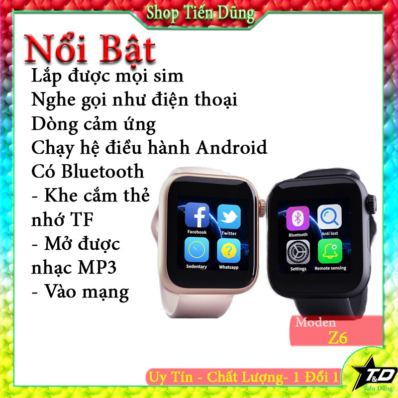 Đồng hồ thông minh z6 smart watch kết nối Bluetooth lắp sim