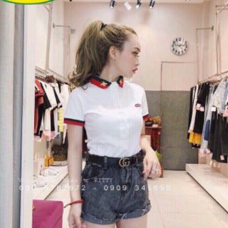 Thun nữ cổ bẻ viền hót