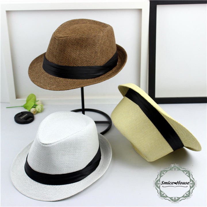 Mũ phớt Fedora trơn làm từ cói