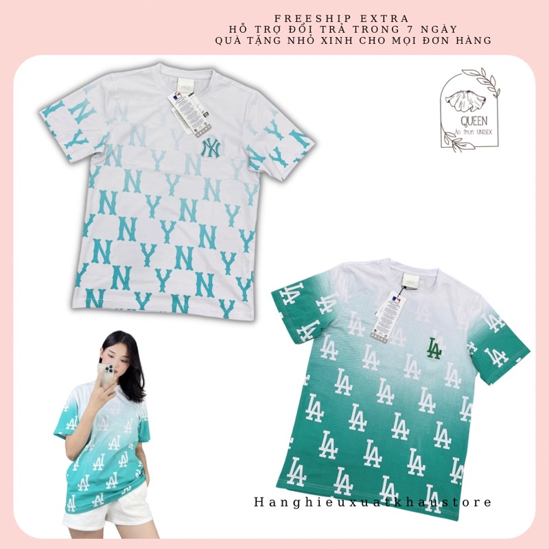 Áo thun MLB NAM NỮ /ÁO PHÔNG UNISEX Logo thêu nổi N/Y
