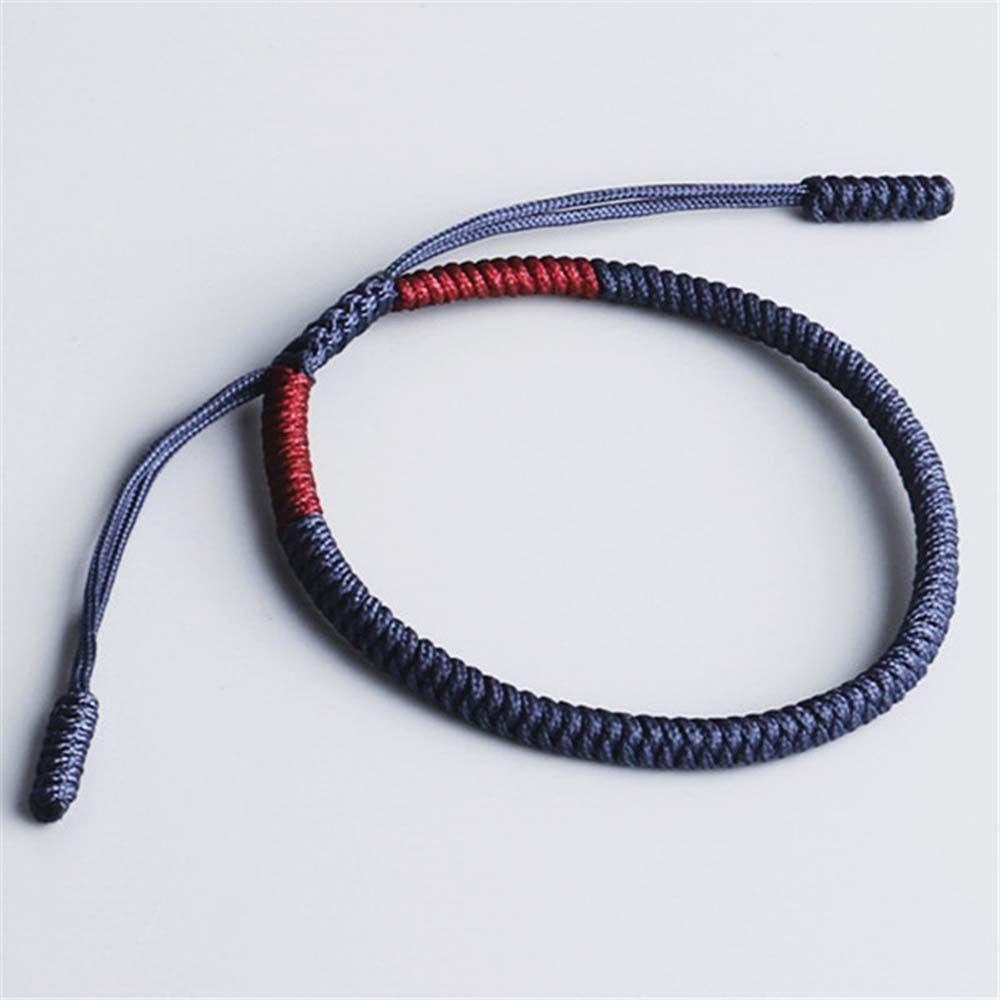 Vòng Đeo Tay Dây Cotton Bện Màu Xanh Navy May Mắn Có Thể Điều Chỉnh Cho Cặp Đôi