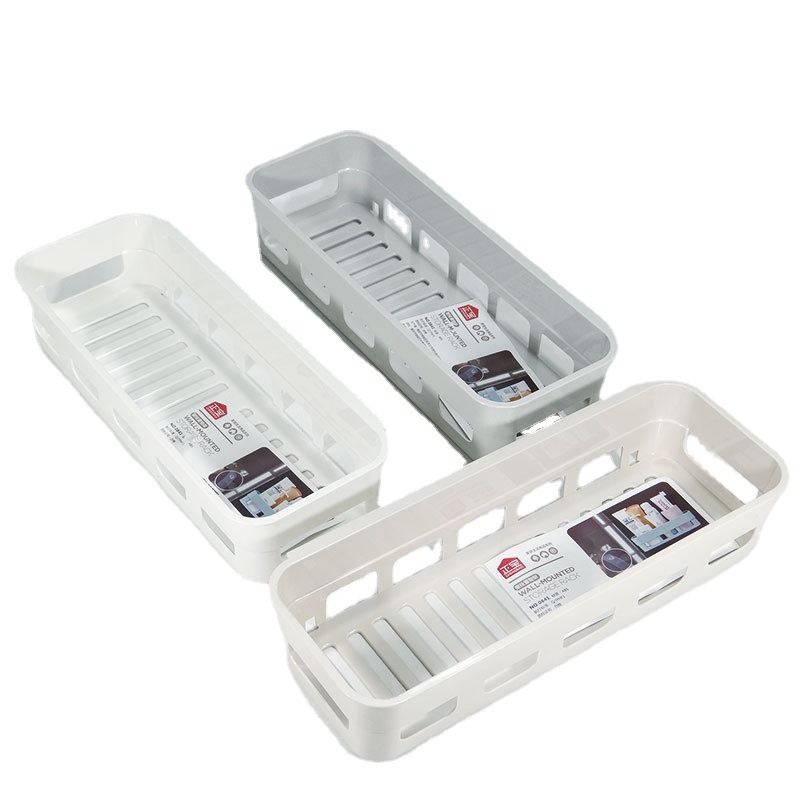 [HÀNG LOẠI 1] khay kệ chữ nhật gắn tường để đồ phòng tắm-không cần khoan tường cao cấp 35cm mã cnmt