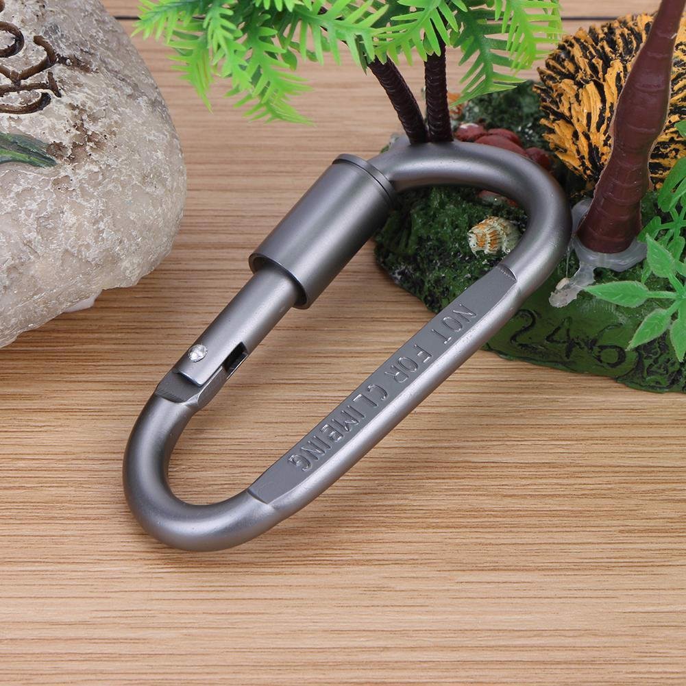 Móc Đa Năng Móc Khóa Nhôm Đi Phượt Carabiner Chữ D Khoá Xoay 8cm.