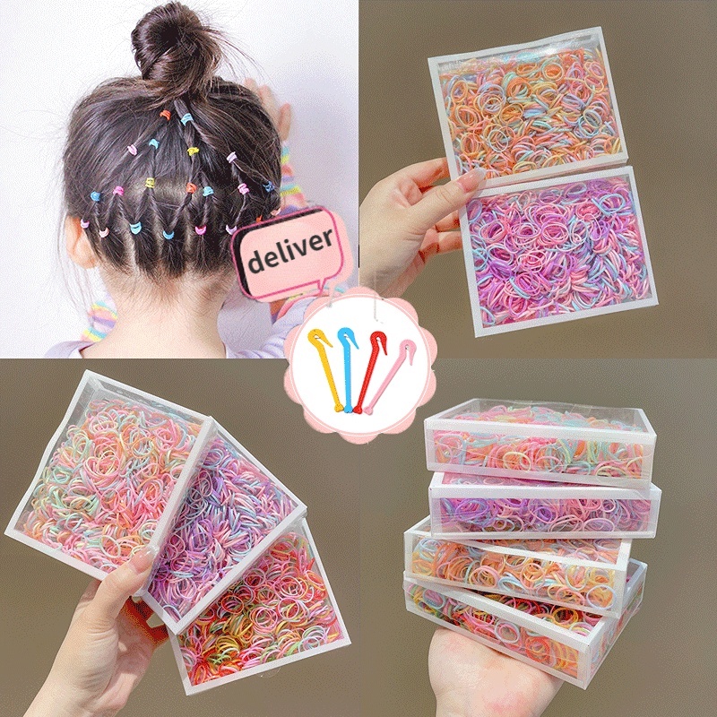 Dây Thun Cột Tóc Nhiều Màu Dùng Một Lần Không Gây Đau Thời Trang Cho Bé