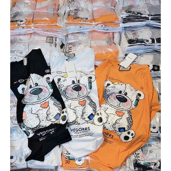 (kèm ảnh thật) ÁO THUN COTTON HOẠ TIẾT HÌNH GẤU SIÊU ĐÁNG YÊU TỪ TIQI.JEAN1988
