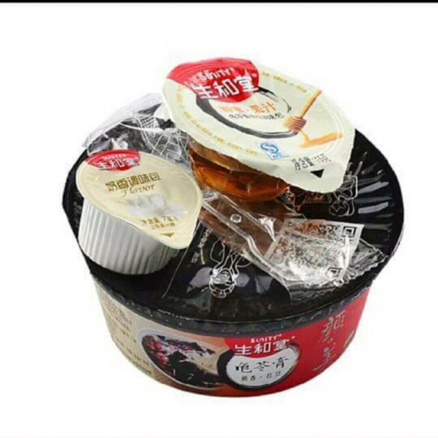 1 hộp thạch Cao Quy Linh 200g sẵn 3 vị đậu đỏ/ măng cụt/ kim ngân hoa