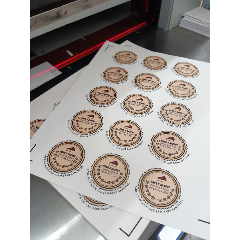 In Tem giấy, sticker, thiết kế free theo yêu cầu, chống nước, Đẹp - nhanh - rẻ