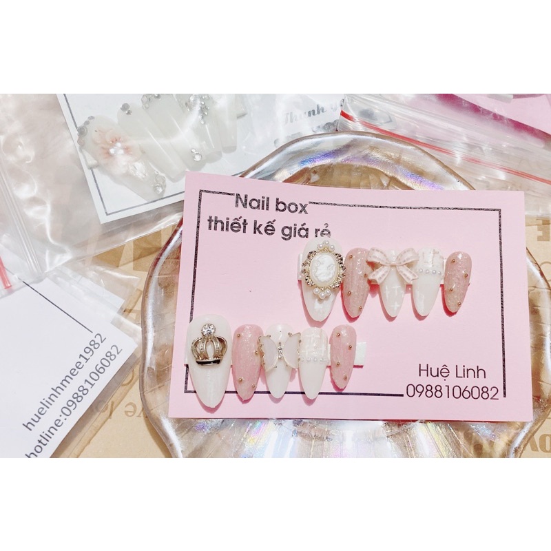 SET 10MÓNG UP GẮN CHARM NƠ